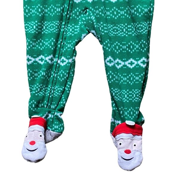 Carter's Infant One Piece Holiday Santa Claus One Piece Sleeper-Green-12M - Picture 3 of 6